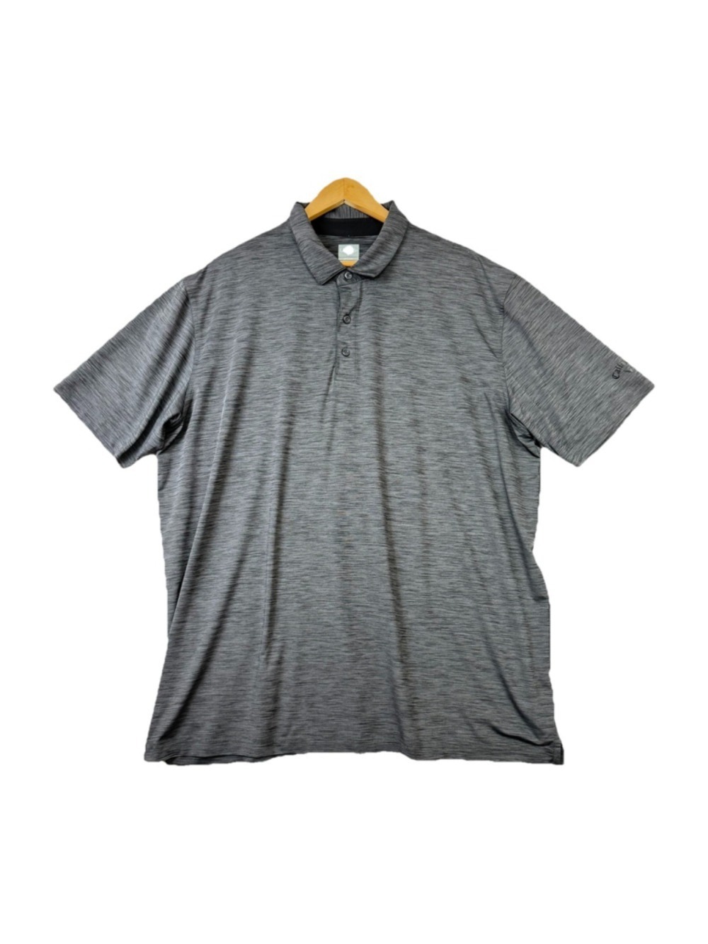 Callaway Opti Dry Golf Polo Shirt Men's XXL Striped Gray 3 Button Short Sleeve